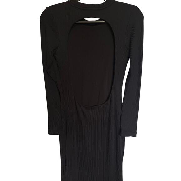 ALLSAINTS Molly Ribbed Open Back Long Sleeve Midi Dress Size 6 - Picture 9 of 13